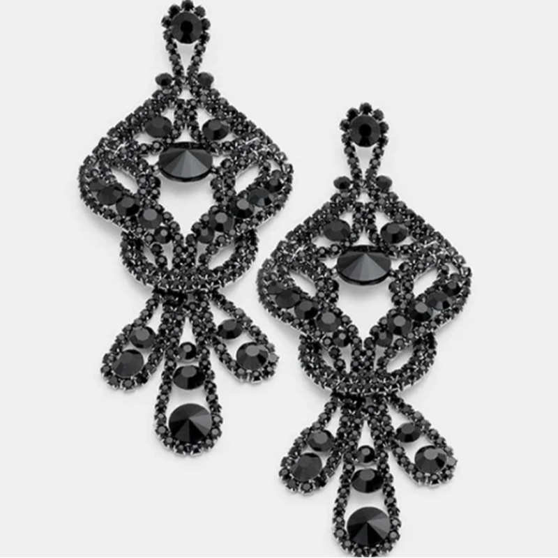 Fashion Geometric Rhinestone Drop Earrings Irregular Crystal Earrings 1 Pair