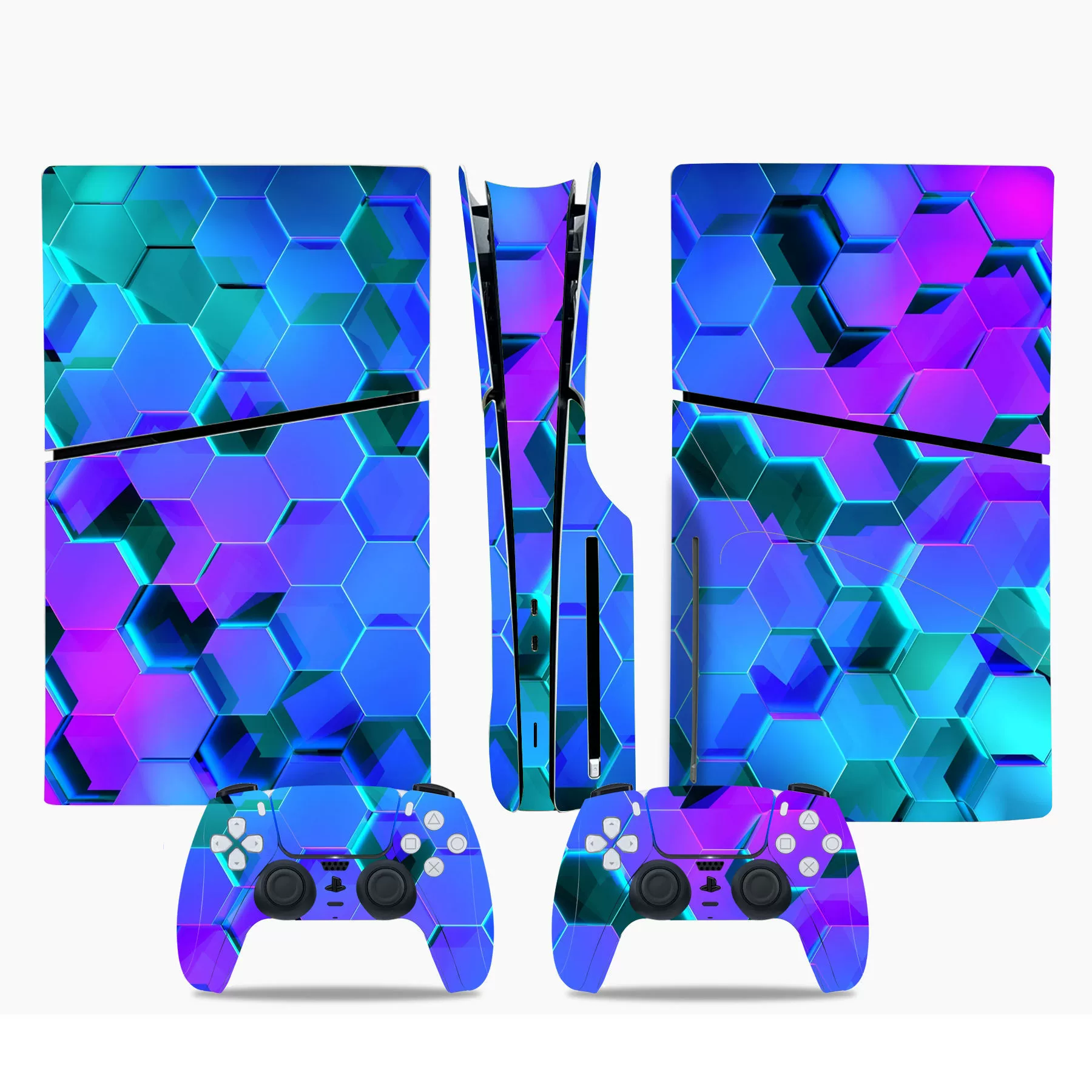Nаклейка PS5 SLIM полная наклейка на корпус, решетка в клетку, наклейка-пленка защита кожи Limited Skin