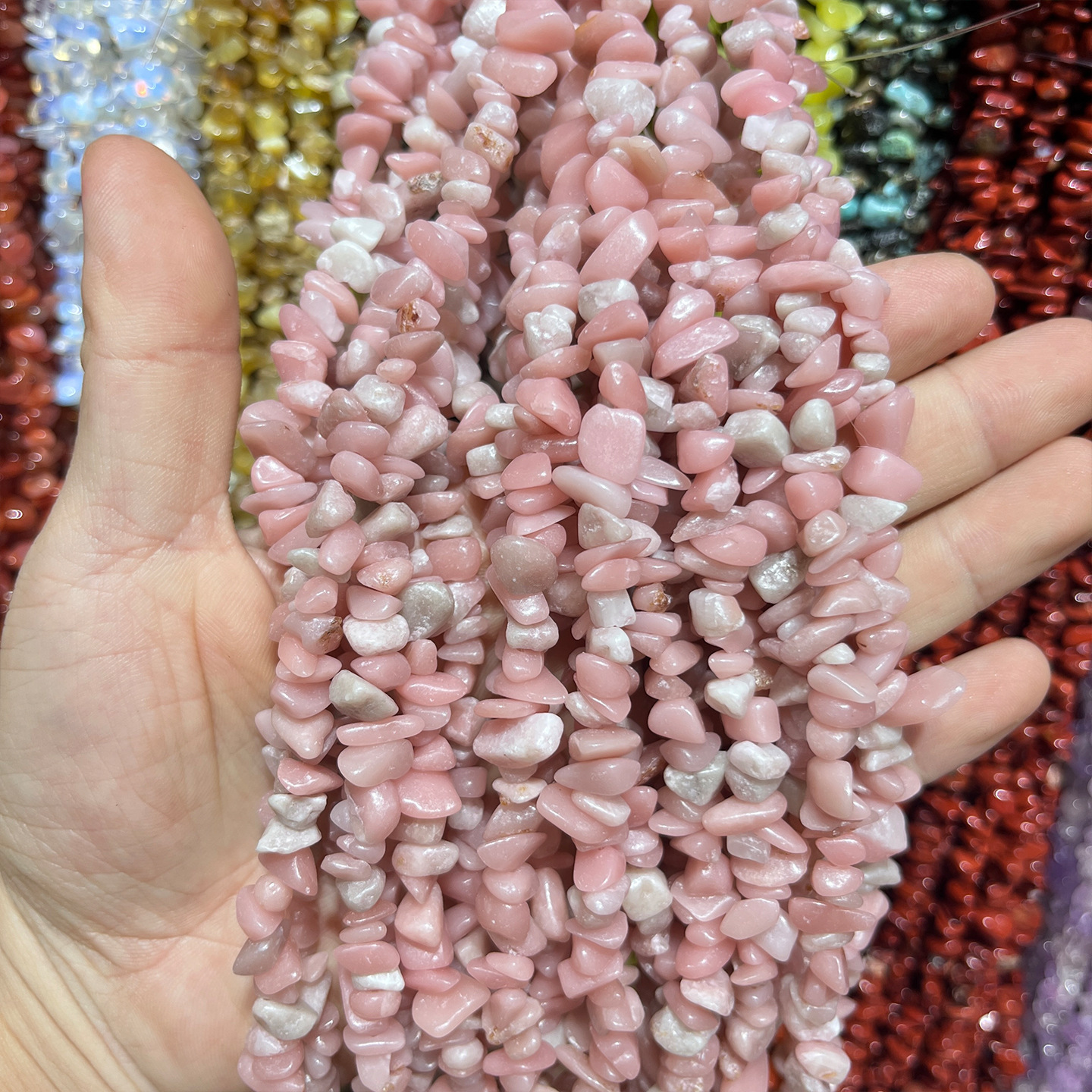 Natural pink opal, one piece is about 80cm