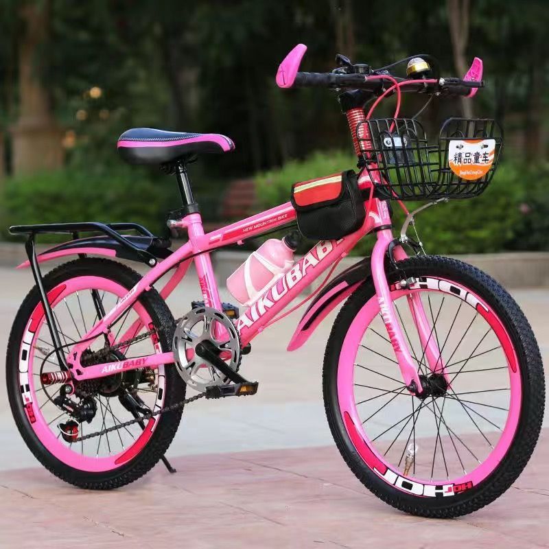 Fuchsia bike shifter (brake handle), set, basket