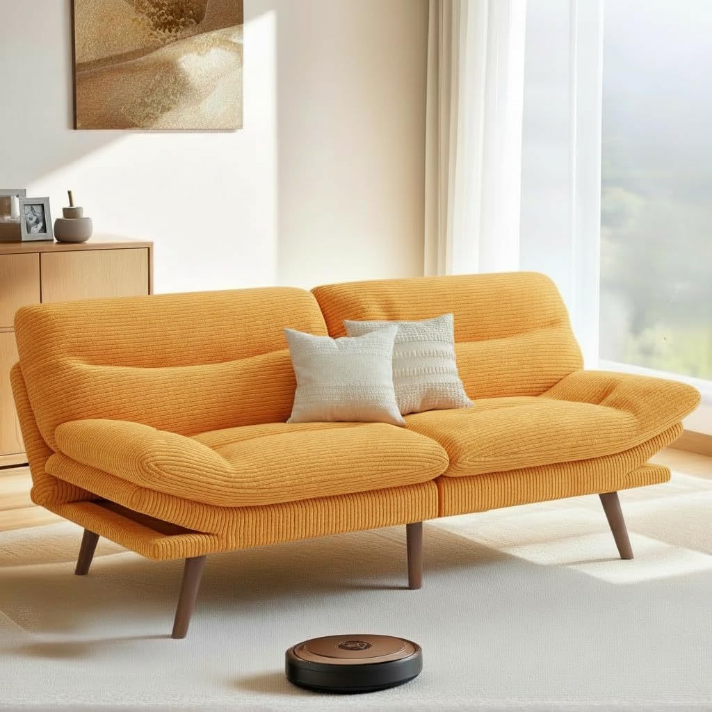 Exportación transfronteriza semi-compresible sofá cama plegable de doble propósito sala de estar pequeño tipo respaldo ajustable sofá empaque y envío