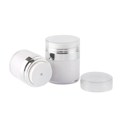 Pressing Type Acrylic Vacuum Cream Bottle Face Cream Box Cosmetics Isolator Cream Bottle Lotion Double Layer Dose Bottles 