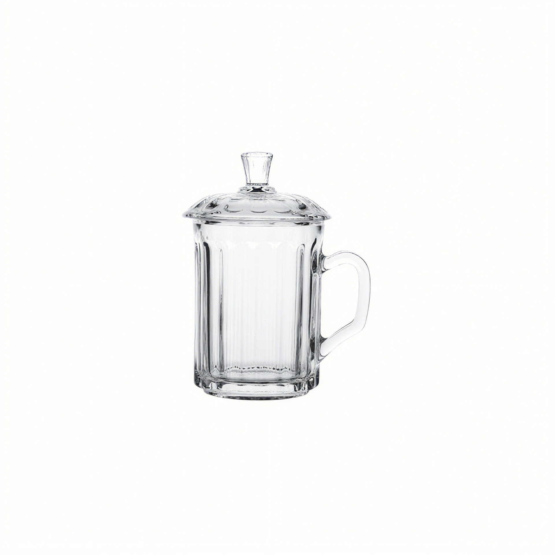 Taza de té de vidrio grueso al por mayor con taza de té cubierta con mango de taza de té de oficina doméstica con taza de agua para beber taza de té
