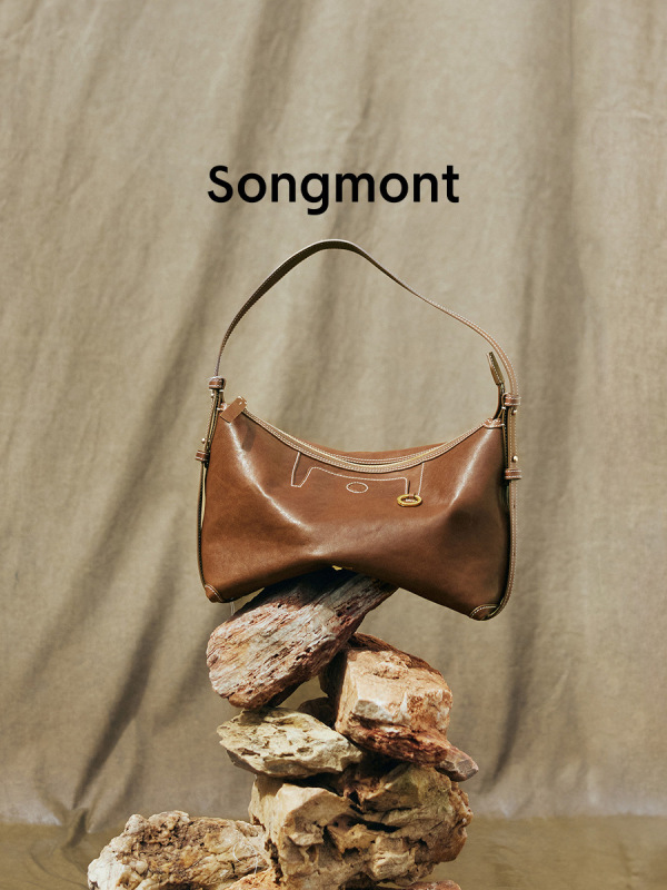 Songmont山下有松循迹系列浅行hobo包植鞣牛皮通勤腋下包饺子包女|undefined