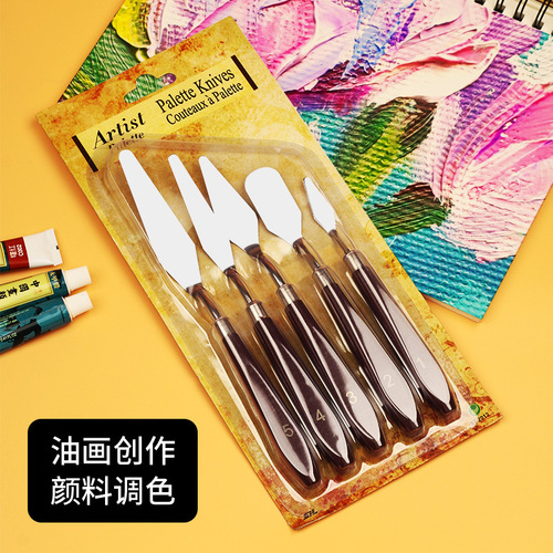 Oil painting scraper paint palette knife oil painting knife art acrylic gouache paint spatula pick knife painting set