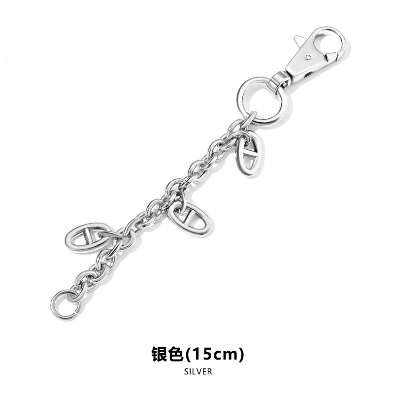 H-140 삼돼지코 펜던트 체인 실버 15CM