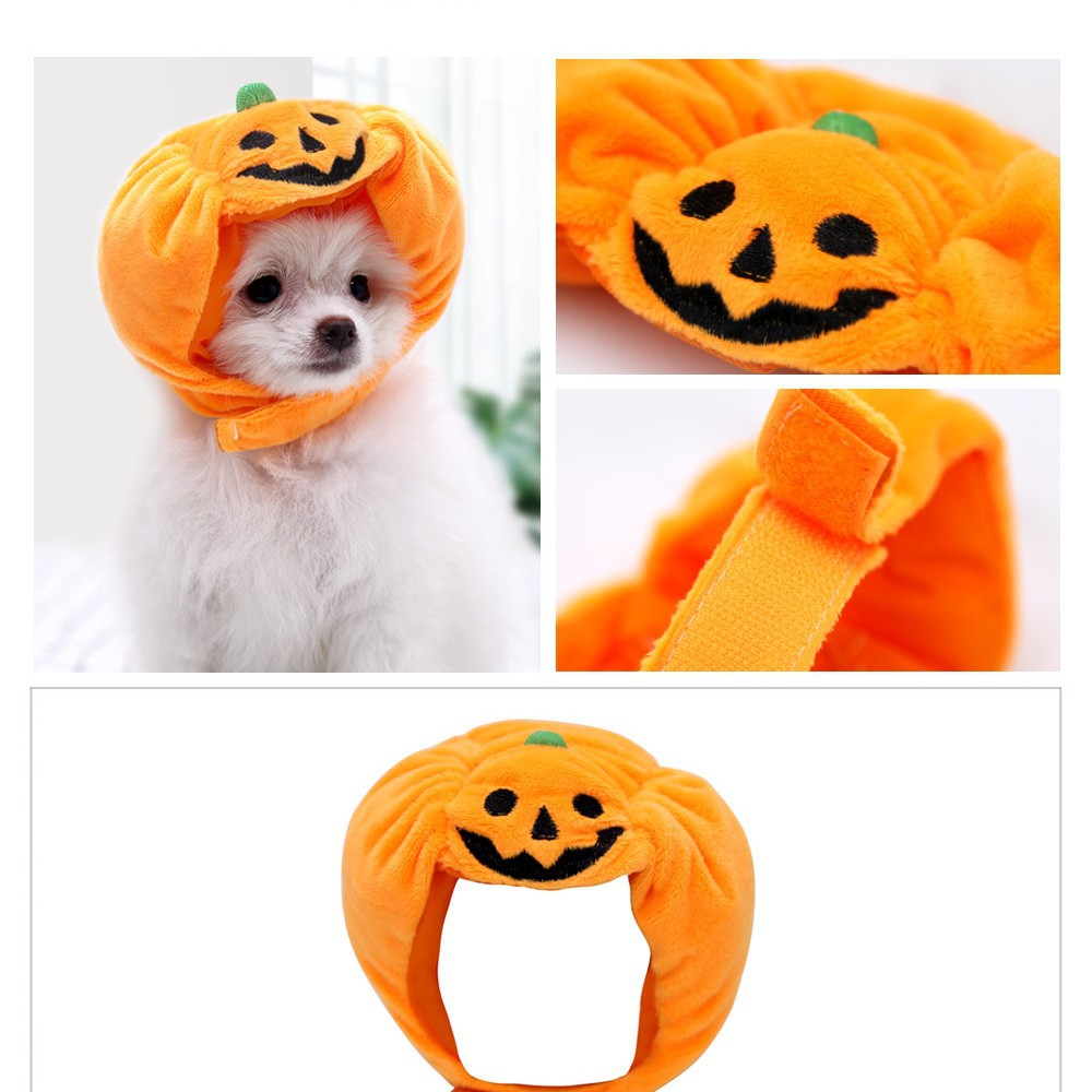 Sombrero de Calabaza para Mascotas de Lana Decorativo para Halloween