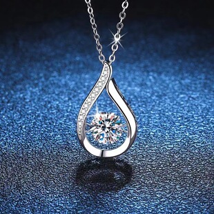 Smart Water Drops Zircon Pendant Live Explosion Same Cross-border Necklace 1 karat Korean Wind Mosan Diamond Factory Outlet