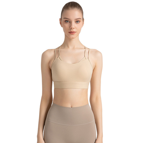 Yuejia casual fitness clothing top fixed bra suspender sports bra female beauty back lulu yoga vest bra