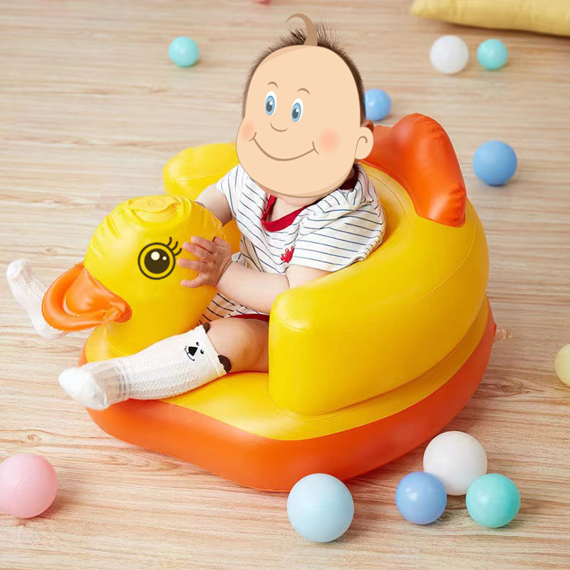メーカーの現物の小さいアヒルの子供の空気を入れる食事の椅子のpvcの空気を入れるバスの腰掛けの赤ちゃんは椅子に座ることを学びます。|undefined