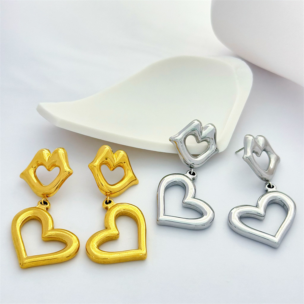 1 Pair Lips Classic Style 304 Stainless Steel Drop Earrings display picture 2