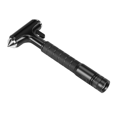 Glass Breaker, Vehicle-Mounted Self-Defense Emergency | Qəza çəkici - black-all-metal-four-in-one-emergency-flashlight