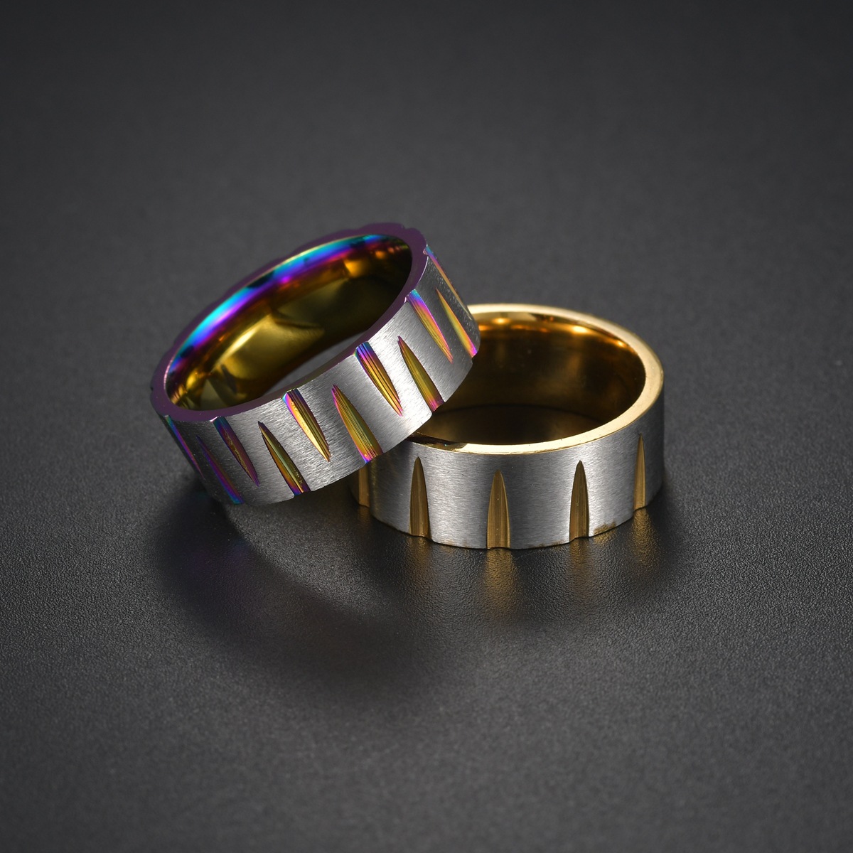 Men'S Gender Hip-Hop Geometric 304 Stainless Steel Plating Gold Plated PVD Coated Men'S Rings Men Signet Rings