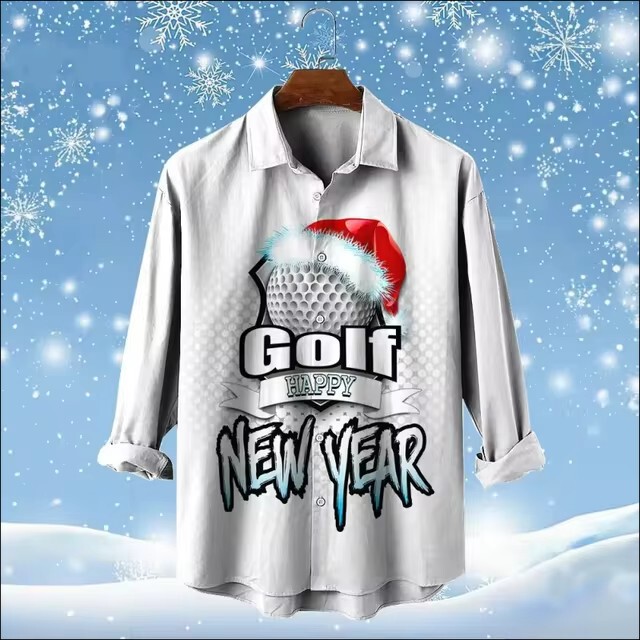 Santa Claus Shirt 3D Digital Printing Christmas Long Sleeve Shirt Interesting Party Men Casual Fashion Cross Border Santa Claus Shirt 3D Digital Printing Christmas Long Sleeve Shirt Interesting Party Men Casual Fashion Cross Border