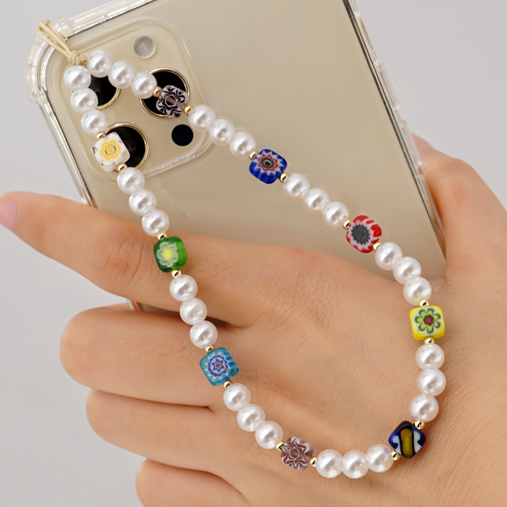 fashion pearl flower beads mobile phone chainpicture26