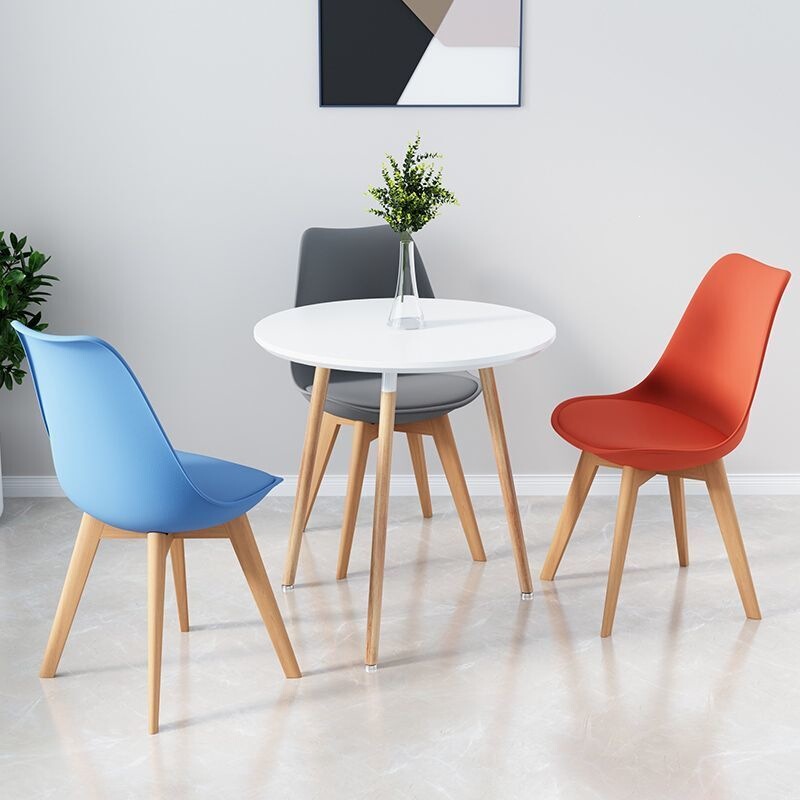 Fashionable and Simple Solid Wood Dining Chair, Outdoor Leisure and Meeting Office Chair, Soft Backrest Chair, Makeup and Manicure Chair with Backrest