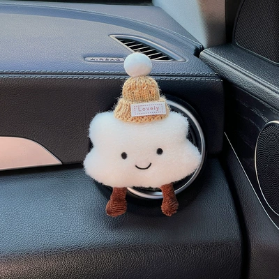 fragrance cute cartoon aromatherapy — Car hanging - khaki-hat-cloud-air-outlet-decoration-free-aromatherapy-tablets