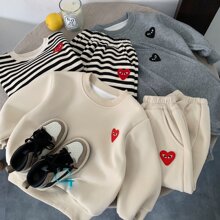 童套装2025冬季新款童装男童女童加绒保暖韩版宝宝针织休闲两件套