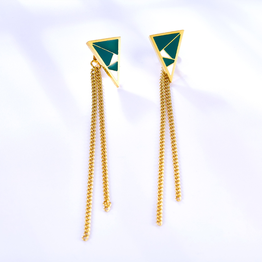 13g Weight Drop Earrings Classification 1 Pair Quantity Daily Occasion Stainless Steel Material Rhombus Pattern Women'S Gender Plating Design Fashion Style Fashion Rhombus Stainless Steel Plating Drop Earrings 1 Pair 29