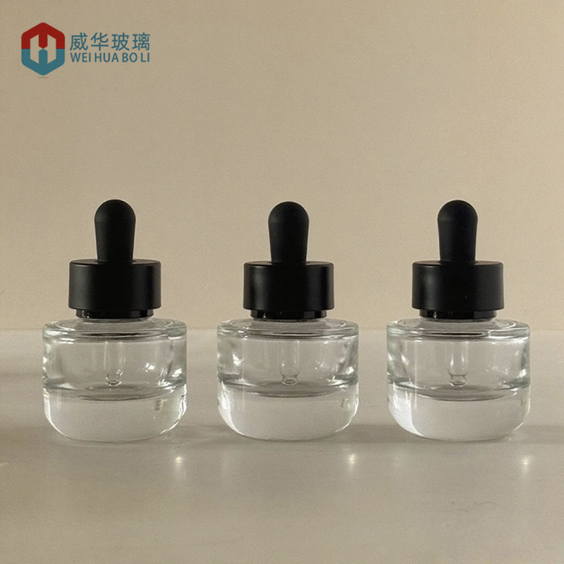 厂家现货30ml透明玻璃精华液瓶 圆底滴管精油分装瓶 厚底精油瓶|undefined