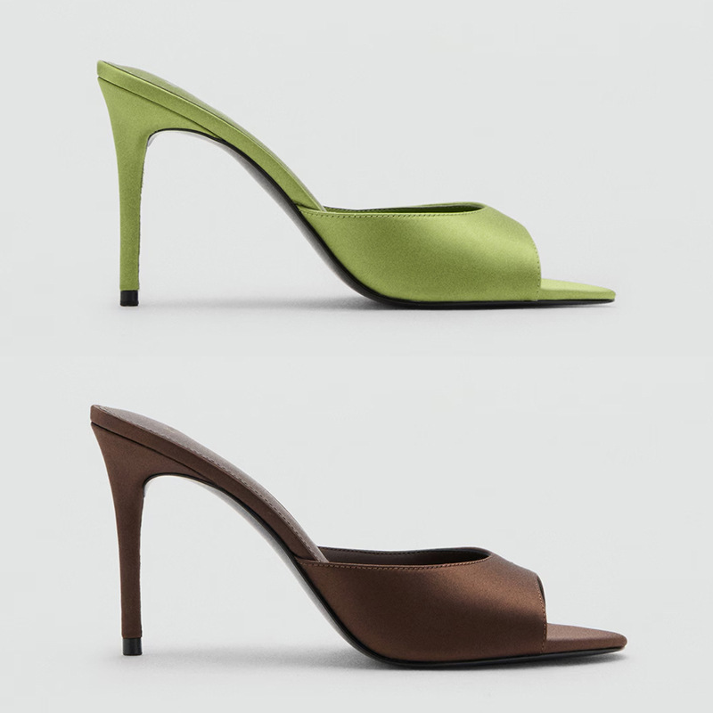 Women's Sandals 2026 Summer New Arrivals, Women's Shoes with Shallow Mouth, Satin Open-Toe High Heels, Thin Heel, Single-Strap Sandals for Women to Wear Outside Women's Sandals 2026 Summer New Arrivals, Women's Shoes with Shallow Mouth, Satin Open-Toe High Heels, Thin Heel, Single-Strap Sandals for Women to Wear Outside