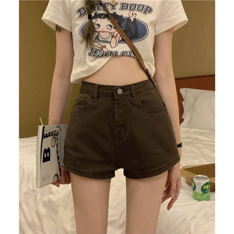Hot Girl Pink Jeans Women's Elastic High Waist Slimming Hip Hot Pants Trendy