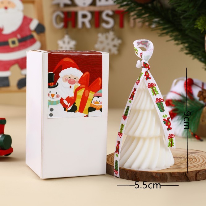 クリスマスのお土産クリスマスツリーの形の幾何学的なアロマキャンドルcandleクリスマスの雰囲気装飾品卸売り|undefined