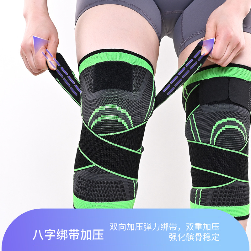 Rodillas deportivas transfronterizas mayorista ciclismo correr tejido respirado protección deportiva nylon correa rodillas fabricantes