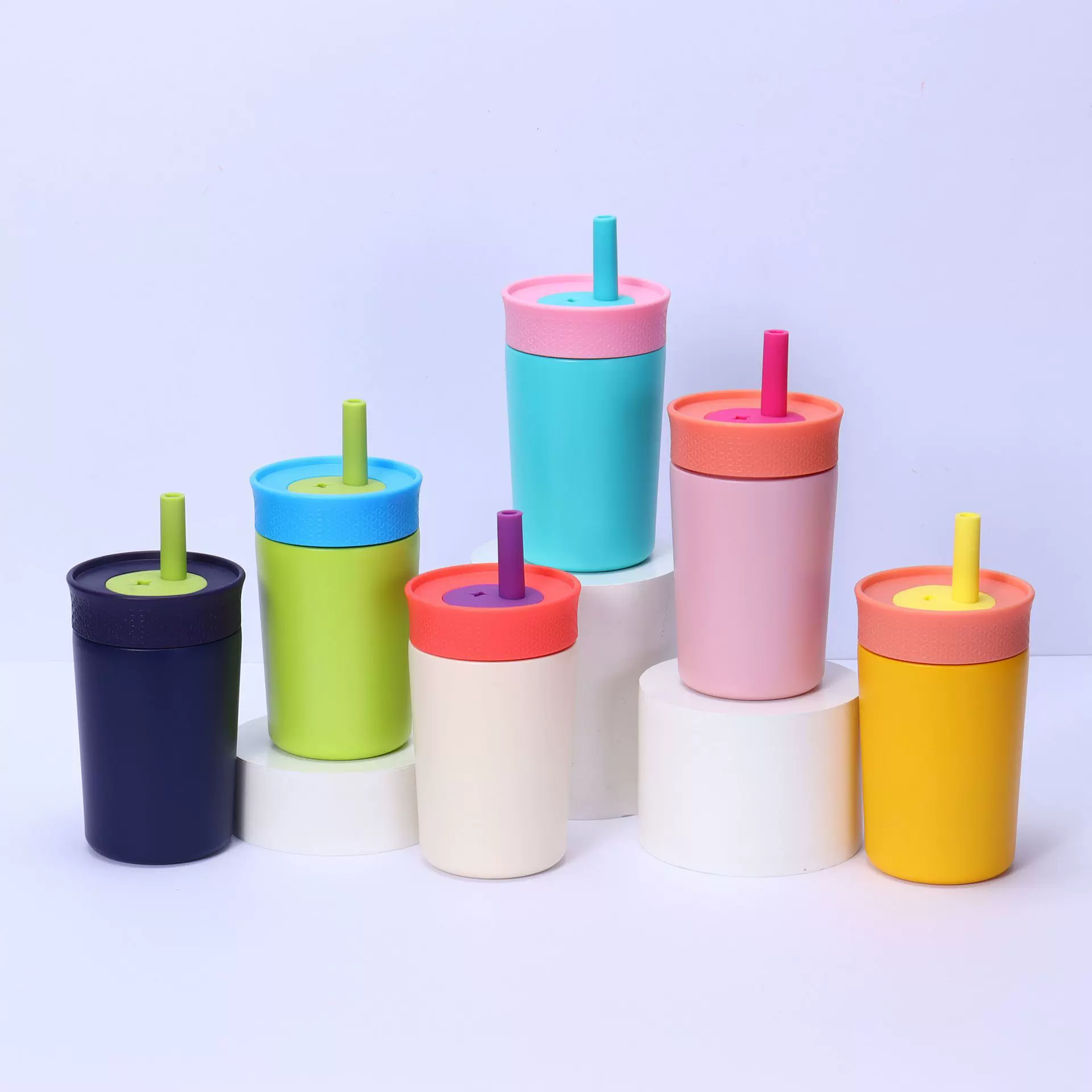 亚马逊新款咖啡杯高颜值不锈钢迷你保温杯简约便携办公吸管杯批发