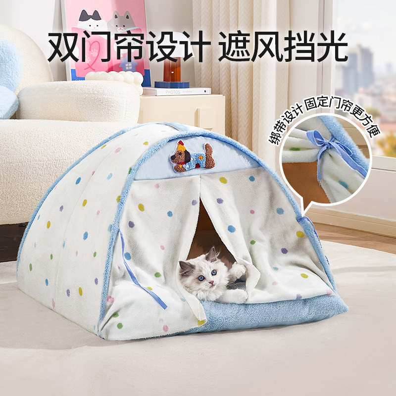 新款猫窝四季通用半封闭猫咪别墅冬季保暖房子狗狗屋帐篷跨境批发|undefined