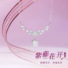 紫藤花开s999足银项链女新款轻奢高级感锁骨链生日礼物送女友闺蜜