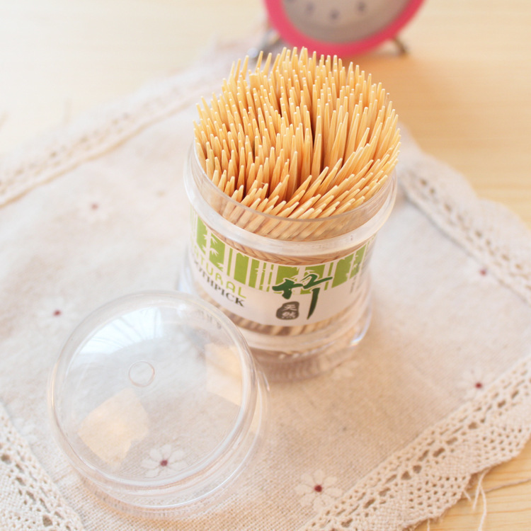 10瓶裝一次性雙頭尖竹牙籤批發家用便捷牙籤盒個性創意餐廳牙籤瓶