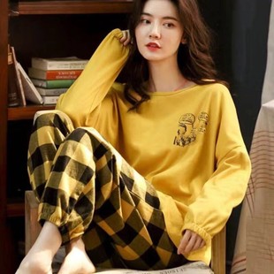 2025 New Pajamas Women's Spring and Autumn Long Sleeve Autumn Ins Korean Style Internet Celebrity Outwear Home Clothes suit pajamas