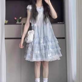 女宝夏日薄纱甜美小飞袖背心裙中大童夏季新款仙气甜美风公主裙潮