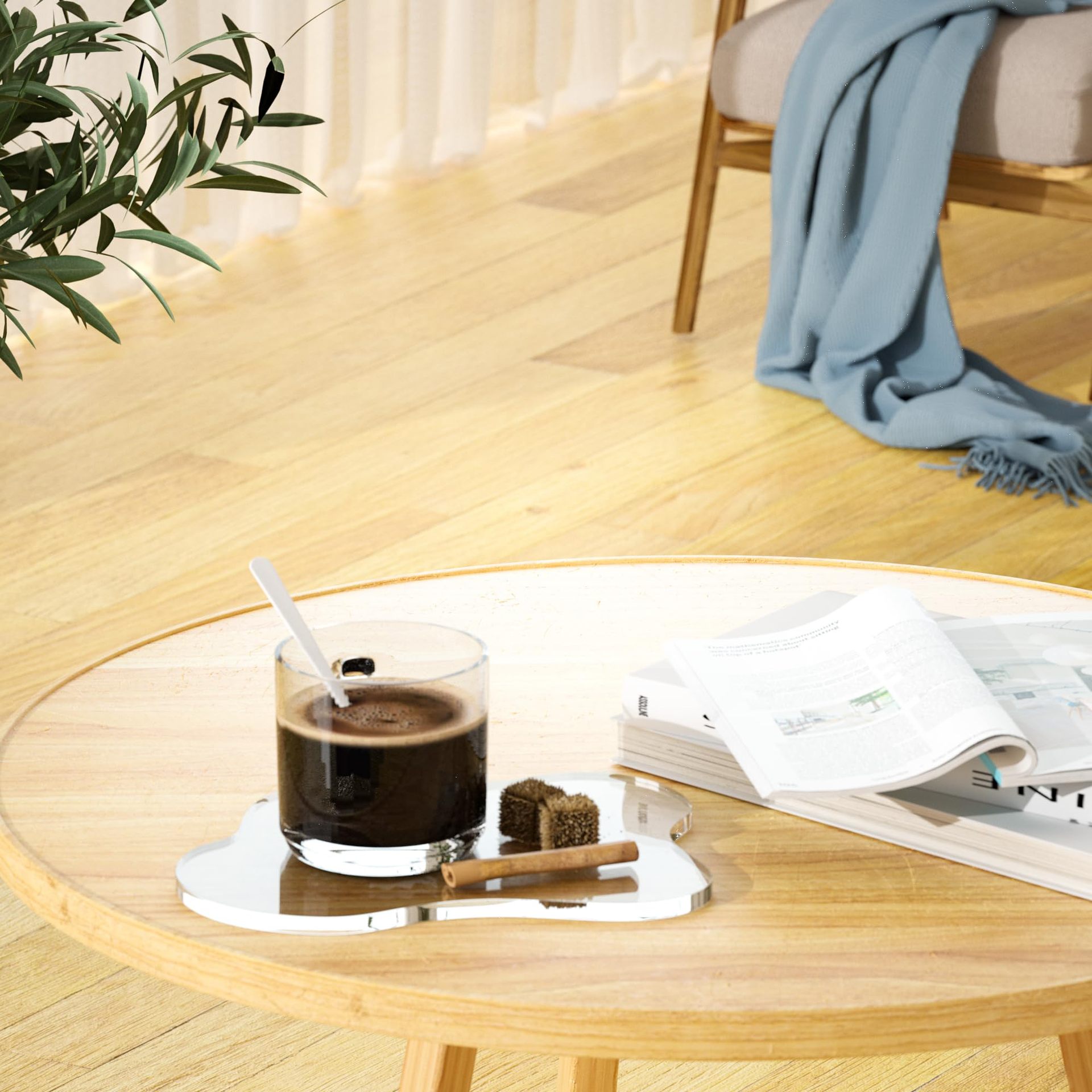 亚克力杯垫装饰板不规则酒吧饮料杯垫透明云形咖啡杯垫拍摄装饰