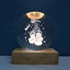 Factory Direct Selling Christmas Happy 3D Crystal Ball bedroom desktop glass ball light -emitting base small night night light holiday gift