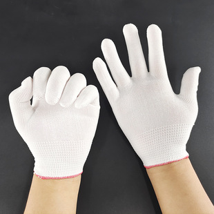 White labor protection gloves thin 13-pin nylon gloves dust-free knitted gloves packaging picking auto repair electronic men and women
