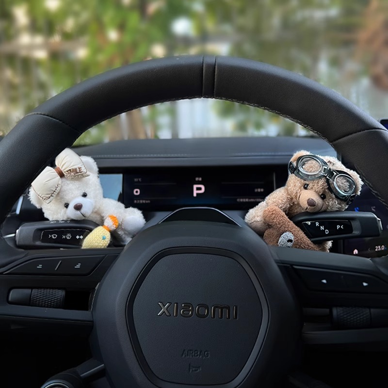 Car Fender Interior Decoration Ornaments Cute Bear Leader Dog Car Fender Wiper Decorative Doll