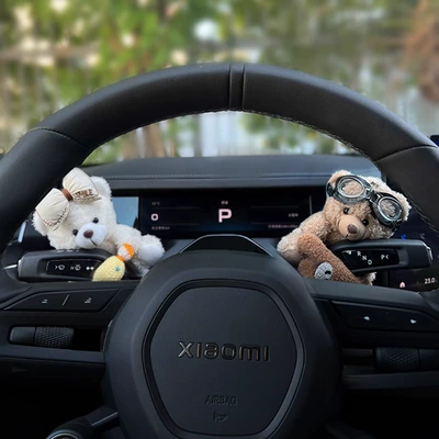 Car Fender Interior Decoration Car ornaments - pilot-bear-white-bow-candy-bear-huibao-decoration