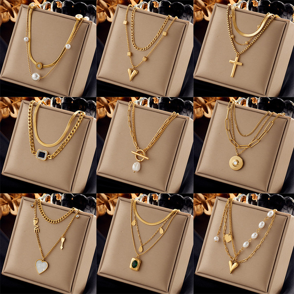 fashionable design retro pendant stainless steel pearl