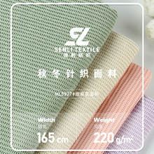 现货220g麻花毛线针织面料 人棉涤厂家批发粗针女装连衣裙面料