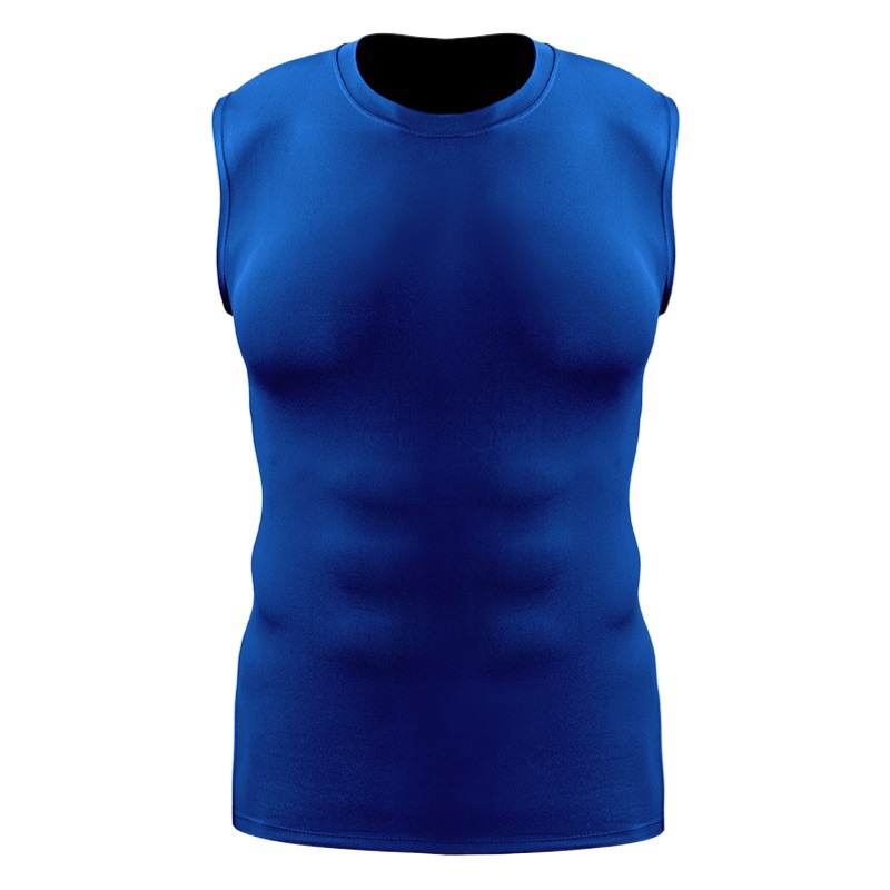 Hombres hombro en blanco tight bodybuilding fitness deportes yoga chaleco obstáculo running training bottoming ropa deportiva superior