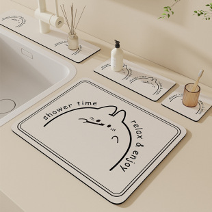 Wash Basin diatom mud absorbent mat bathroom table faucet draining quick-drying mat wash table pool coaster