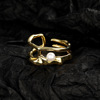 Retro line brand ring from pearl, jewelry, autumn
