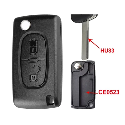 Suitable for Peugeot Citroen Folding Key Replacement Shell Hu83/Va2 Blank Ce0523/Ce0536 Remote Control (Car Keys) - 2-key-ce0523-hu83