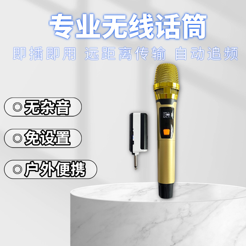 106 One-To-Two Professional Wireless Microphone Outdoor Karaoke Sound Card Universal Ktv Dedicated Microphone High-Quality Noise Reduction