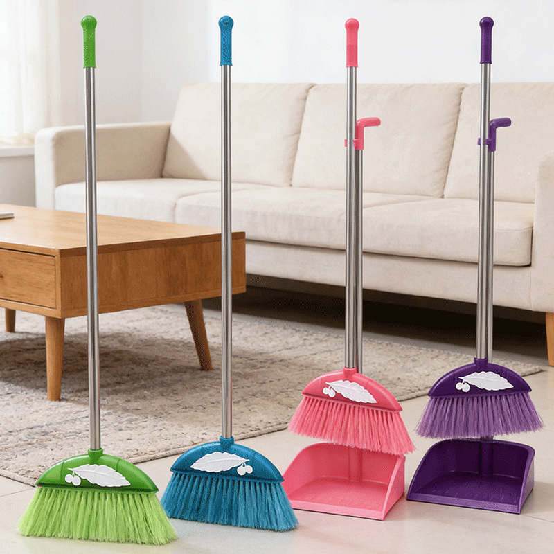 Household Long-Handled Floor Plastic Broom Brush Wholesale Open Wire Hard-Bristled Plastic Broom Head Indoor Cleaning Sweeping and Sweeping