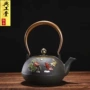 荷塘日本家用彩绘铸铁壶