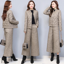 羽绒服套装女2025冬季新品中青年气质显瘦时尚阔腿裤白鸭绒两件套