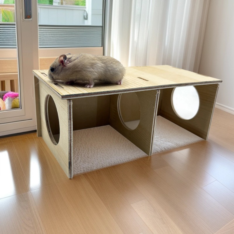 仓鼠松鼠实木躲避屋金丝熊木窝荷兰猪睡房仓鼠木质DIY玩具用品